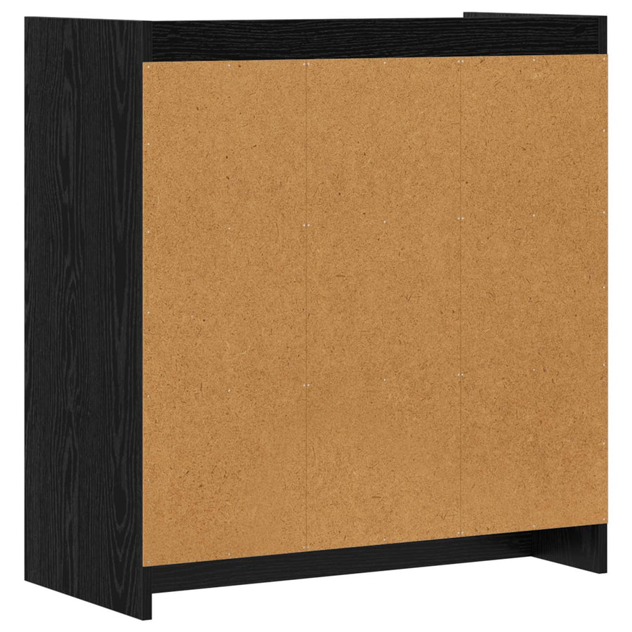 Dressoir Zwart eiken 72 x 36 x 80 cm Bewerkt hout