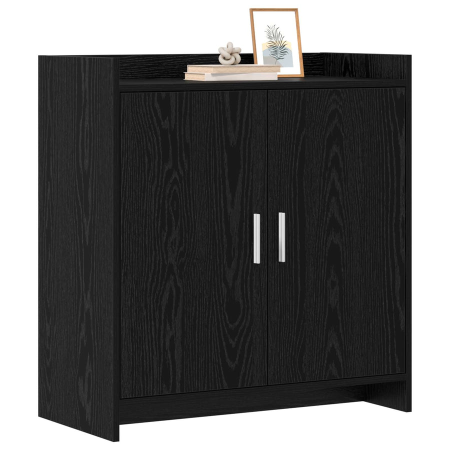 Dressoir Zwart eiken 72 x 36 x 80 cm Bewerkt hout