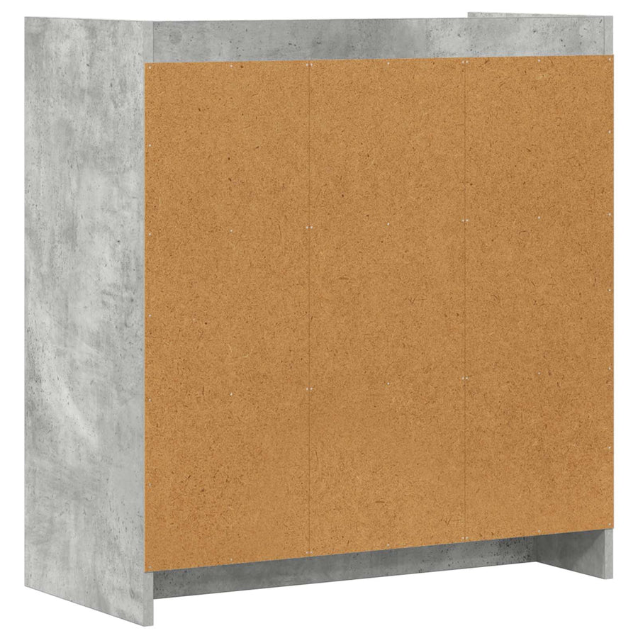 Dressoir Betongrijs 72 x 36 x 80 cm Bewerkt hout