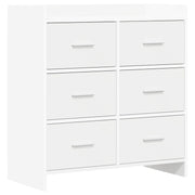 Dressoir 75x33x80 cm wit bewerkt hout