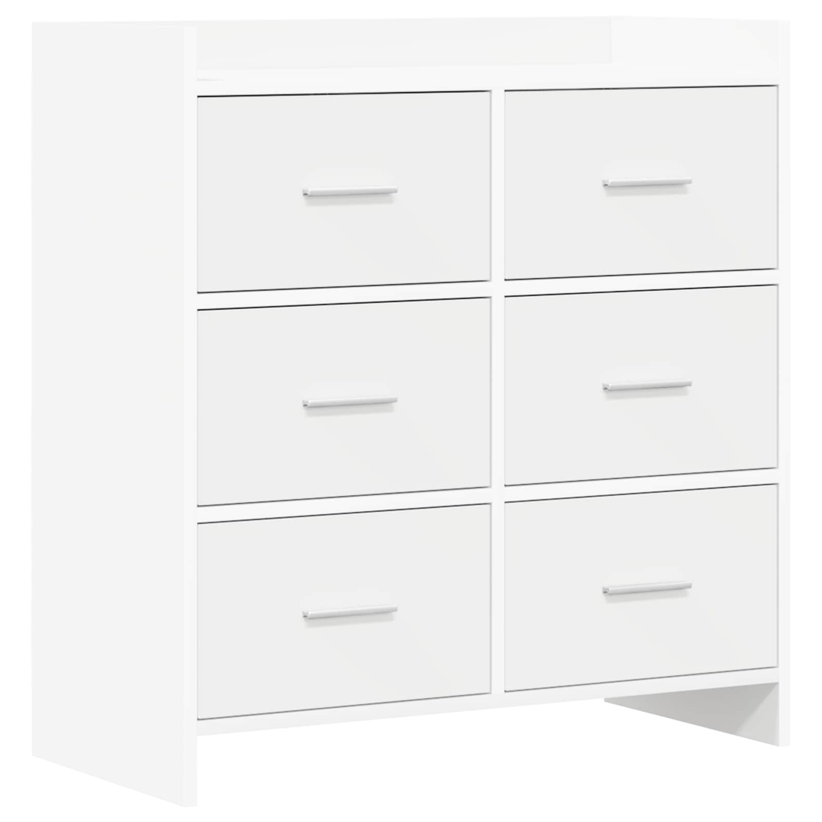 Dressoir Wit 75 x 33 x 80 cm Bewerkt hout