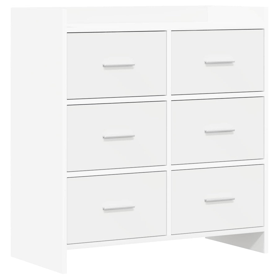Dressoir Wit 75 x 33 x 80 cm Bewerkt hout