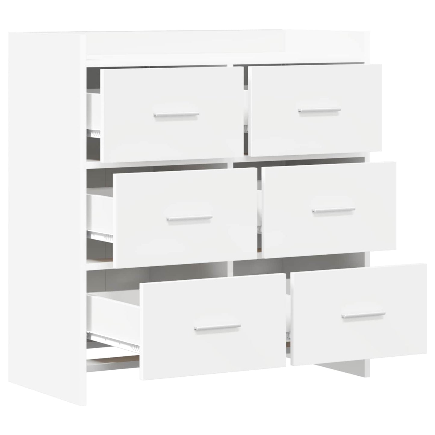 Dressoir Wit 75 x 33 x 80 cm Bewerkt hout