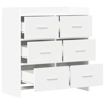 Dressoir Wit 75 x 33 x 80 cm Bewerkt hout