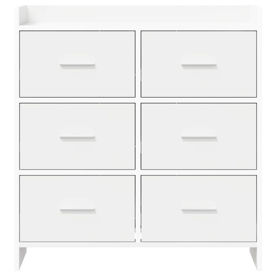 Dressoir Wit 75 x 33 x 80 cm Bewerkt hout