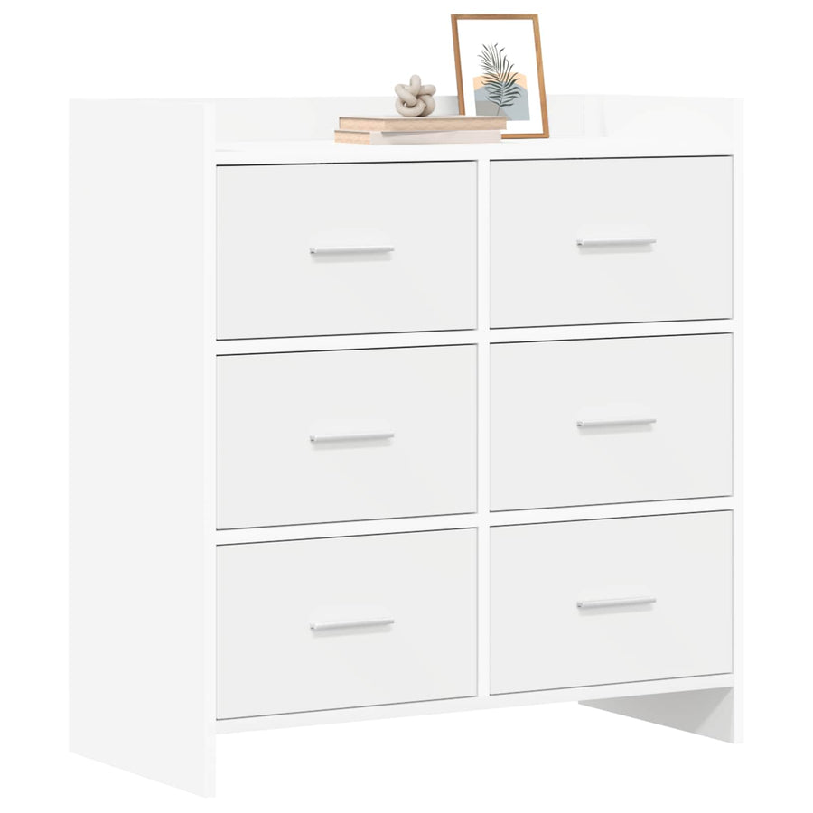 Dressoir Wit 75 x 33 x 80 cm Bewerkt hout