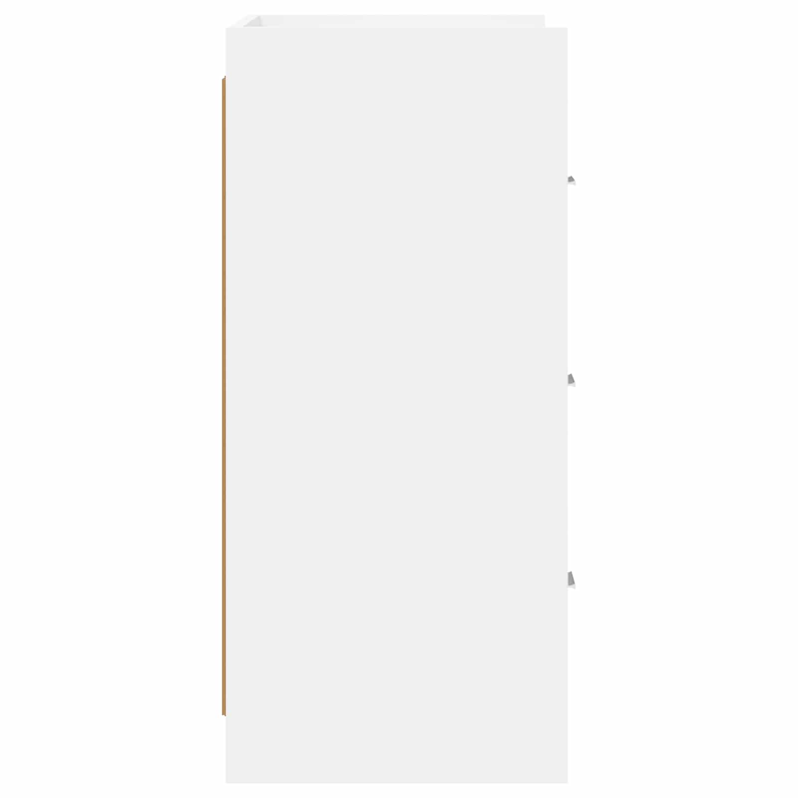 Dressoir Wit 75 x 33 x 80 cm Bewerkt hout
