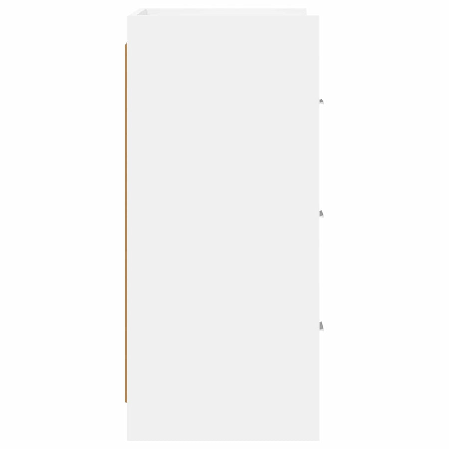 Dressoir Wit 75 x 33 x 80 cm Bewerkt hout