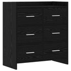 Dressoir 75x33x80 cm zwart eiken bewerkt hout