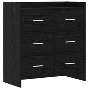 Dressoir 75x33x80 cm zwart eiken bewerkt hout
