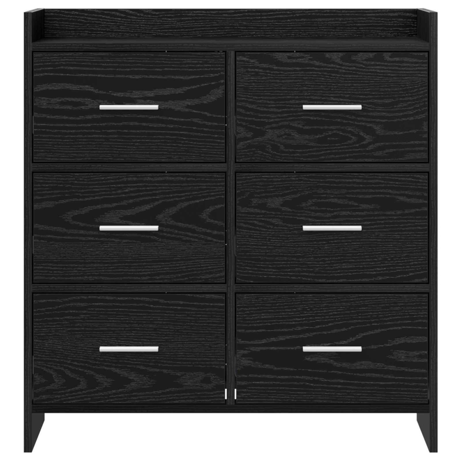 Dressoir Zwart eiken 75 x 33 x 80 cm Bewerkt hout