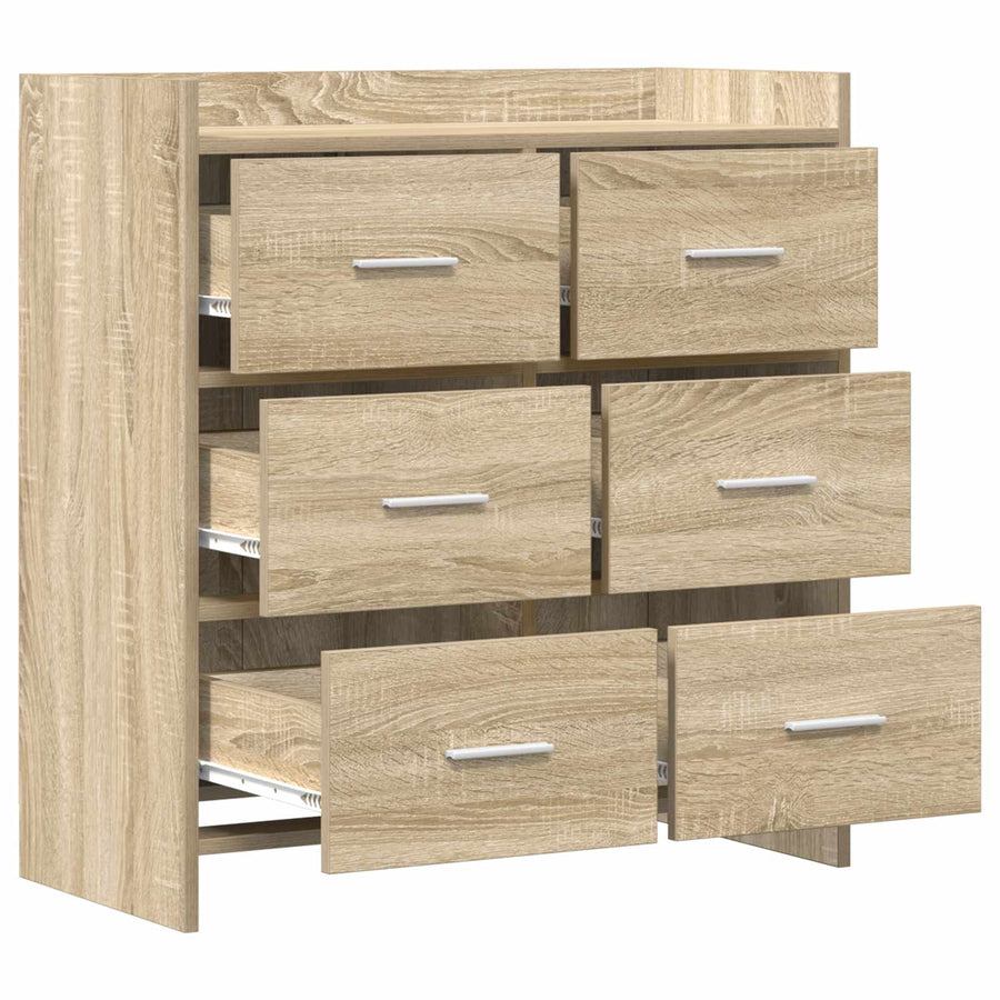 Dressoir Sonoma Eiken 75 x 33 x 80 cm Bewerkt hout