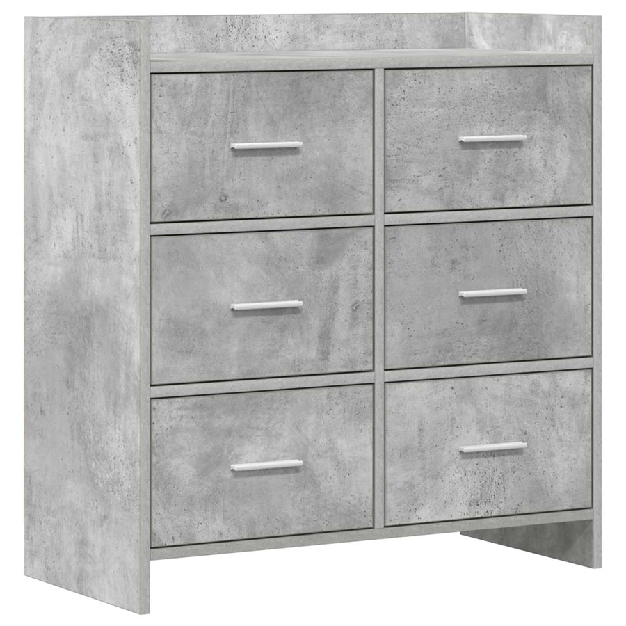 Dressoir Betongrijs 75 x 33 x 80 cm Bewerkt hout