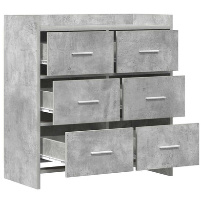 Dressoir Betongrijs 75 x 33 x 80 cm Bewerkt hout