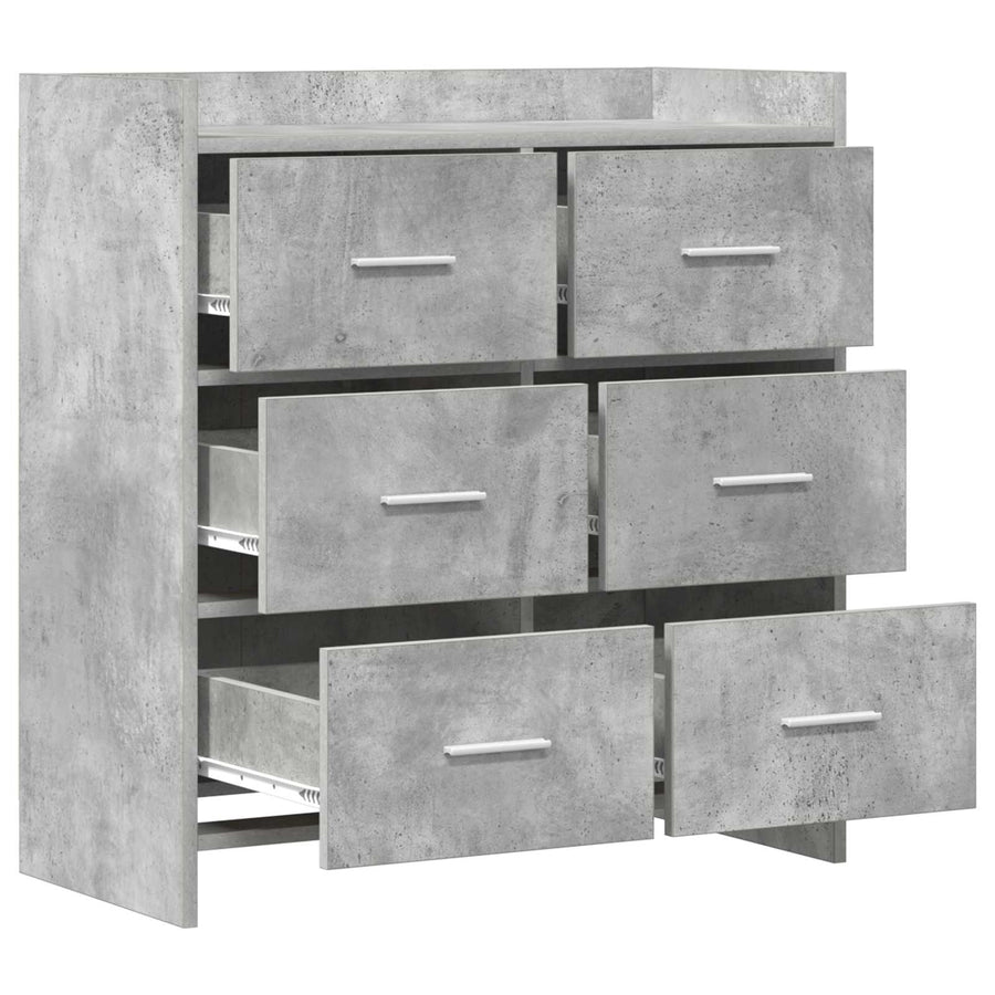 Dressoir Betongrijs 75 x 33 x 80 cm Bewerkt hout