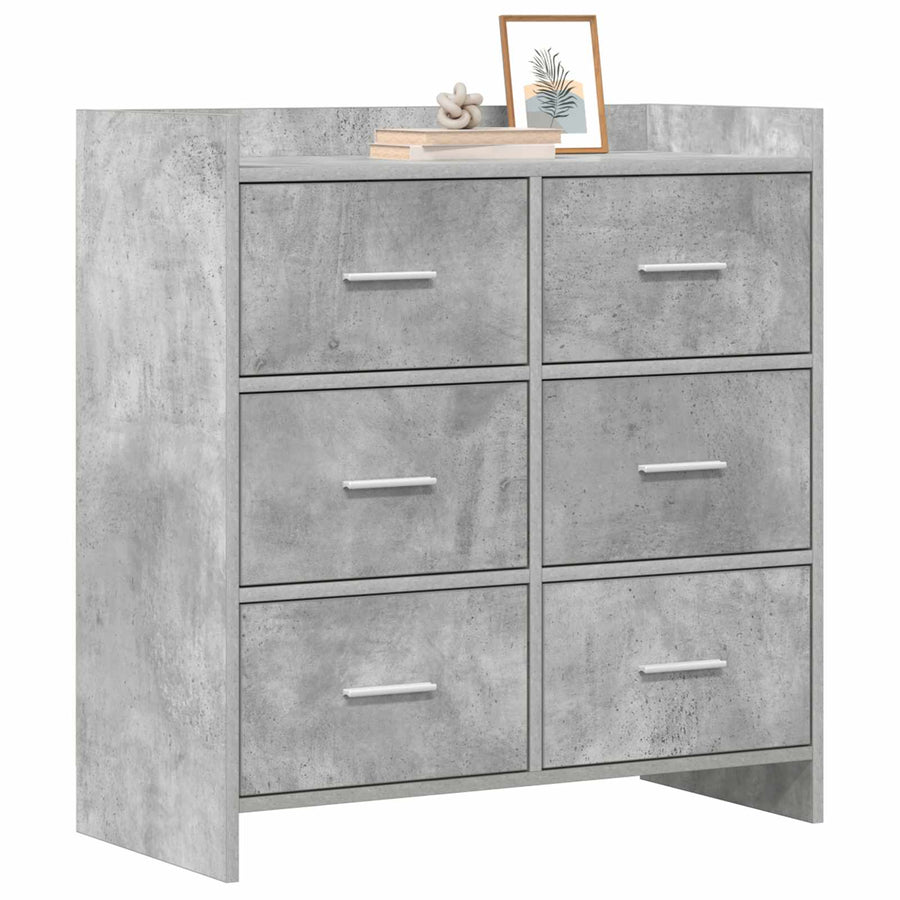 Dressoir Betongrijs 75 x 33 x 80 cm Bewerkt hout