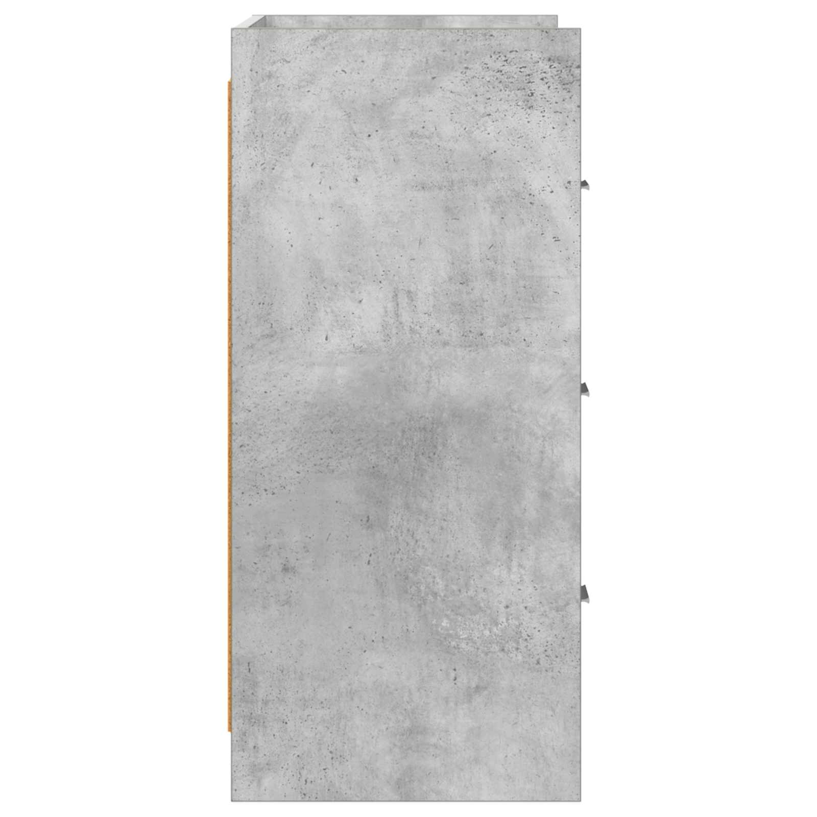 Dressoir Betongrijs 75 x 33 x 80 cm Bewerkt hout