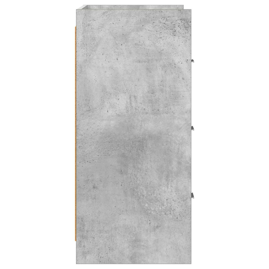 Dressoir Betongrijs 75 x 33 x 80 cm Bewerkt hout