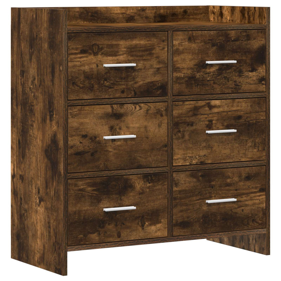 Dressoir Gerookt eiken 75 x 33 x 80 cm Bewerkt hout
