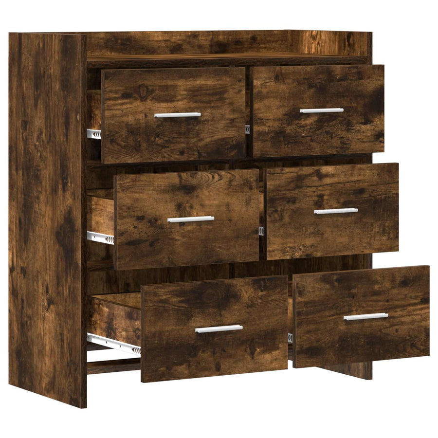 Dressoir Gerookt eiken 75 x 33 x 80 cm Bewerkt hout