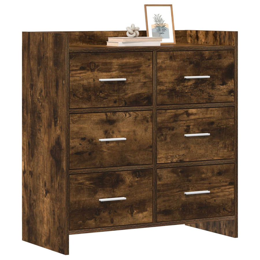 Dressoir Gerookt eiken 75 x 33 x 80 cm Bewerkt hout
