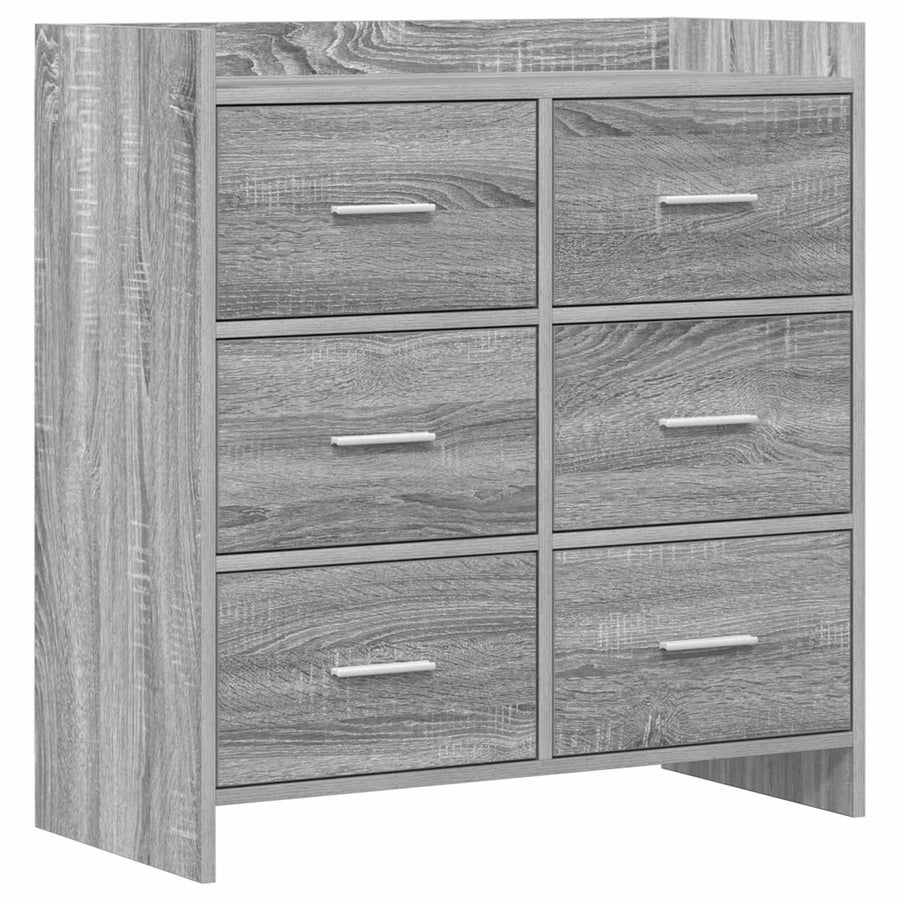 Dressoir Grijs Sonoma 75 x 33 x 80 cm Bewerkt hout