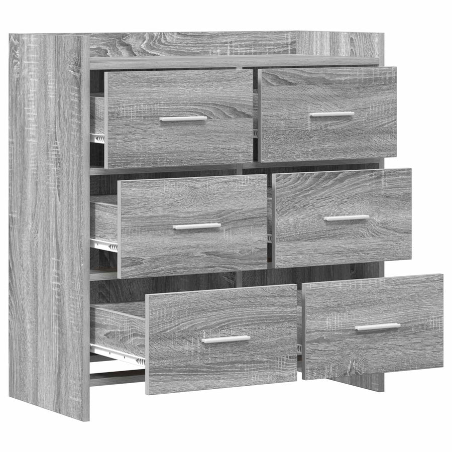 Dressoir Grijs Sonoma 75 x 33 x 80 cm Bewerkt hout