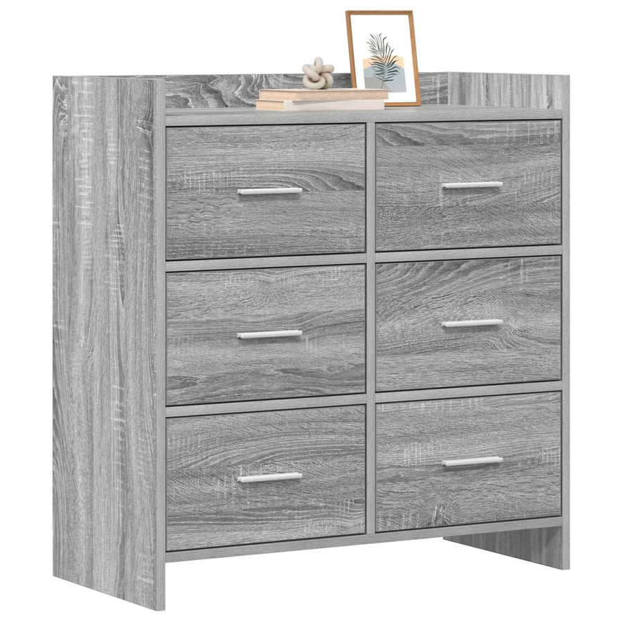 Dressoir Grijs Sonoma 75 x 33 x 80 cm Bewerkt hout