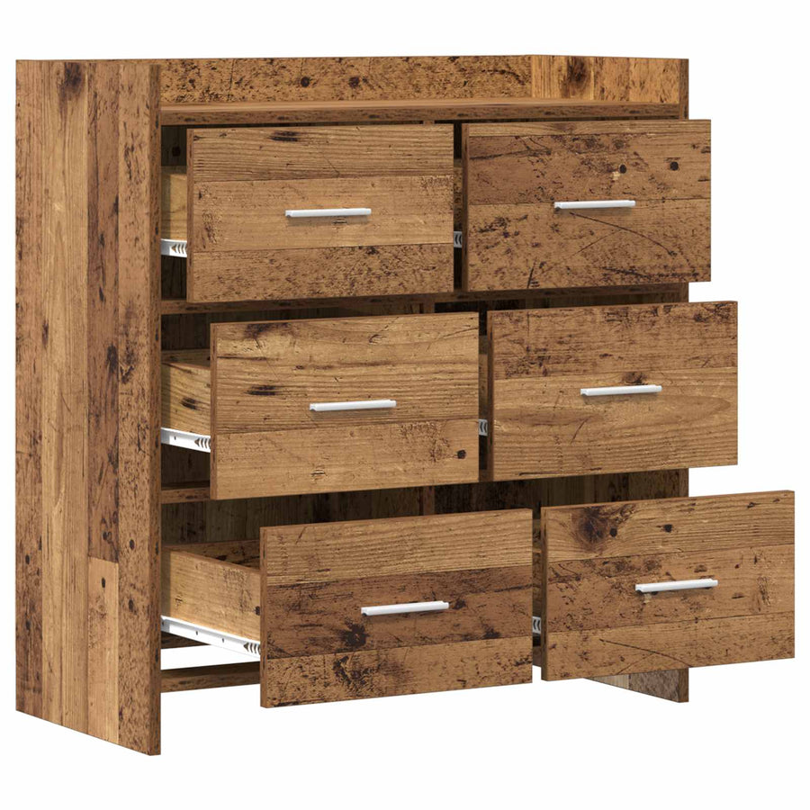 Dressoir Oud hout 75 x 33 x 80 cm Bewerkt hout