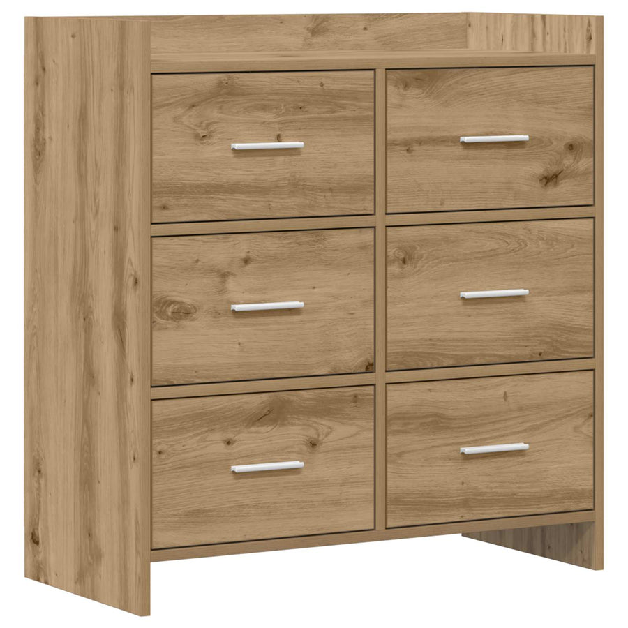 Dressoir Artisanaal eiken 75 x 33 x 80 cm Bewerkt hout