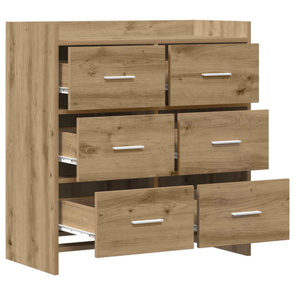 Dressoir Artisanaal eiken 75 x 33 x 80 cm Bewerkt hout