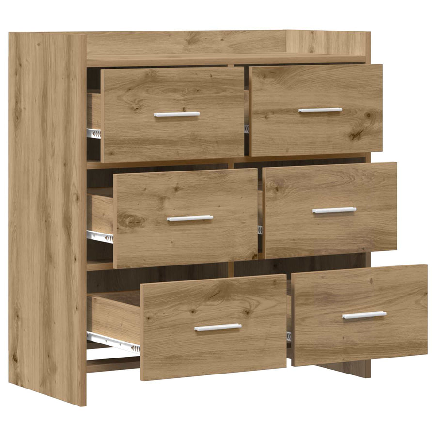 Dressoir Artisanaal eiken 75 x 33 x 80 cm Bewerkt hout