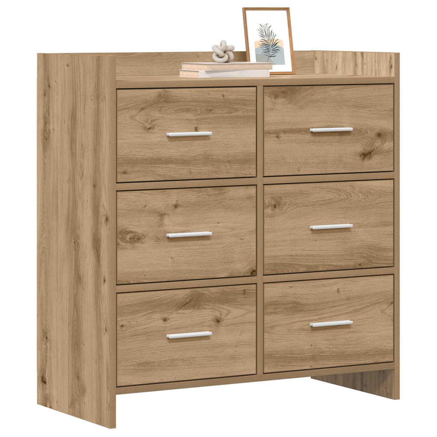 Dressoir Artisanaal eiken 75 x 33 x 80 cm Bewerkt hout