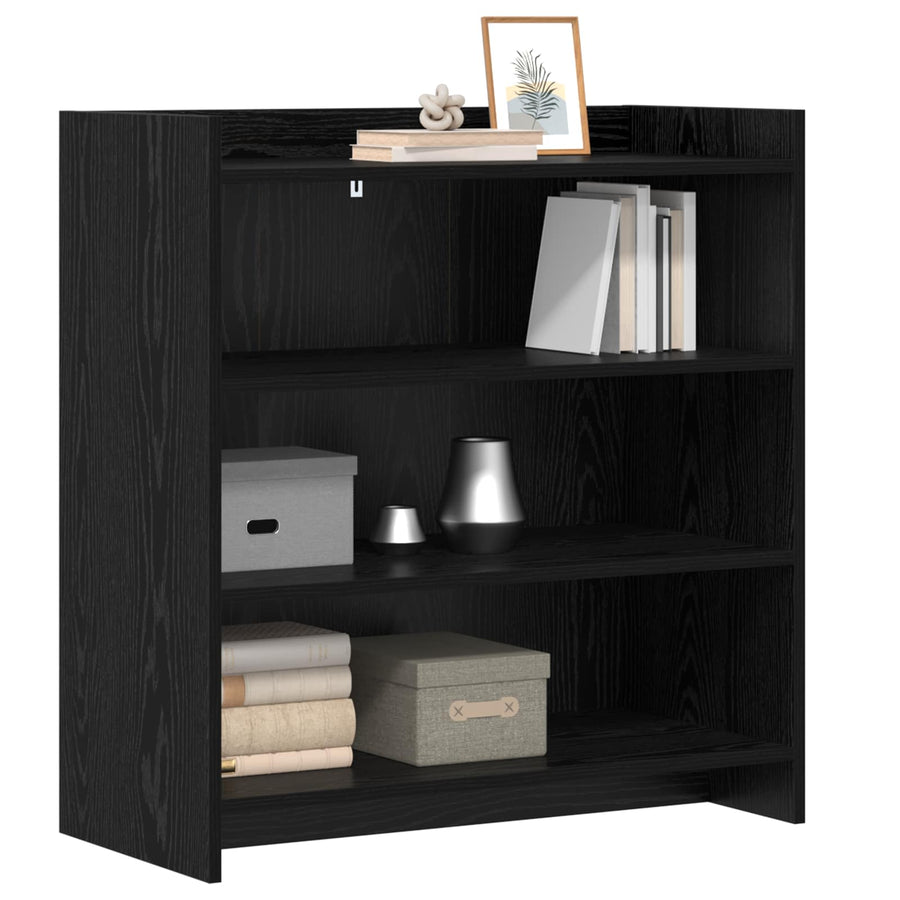 Dressoir Zwart eiken 75 x 36 x 80 cm Bewerkt hout