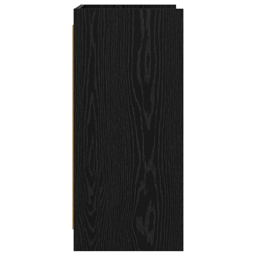 Dressoir Zwart eiken 75 x 36 x 80 cm Bewerkt hout