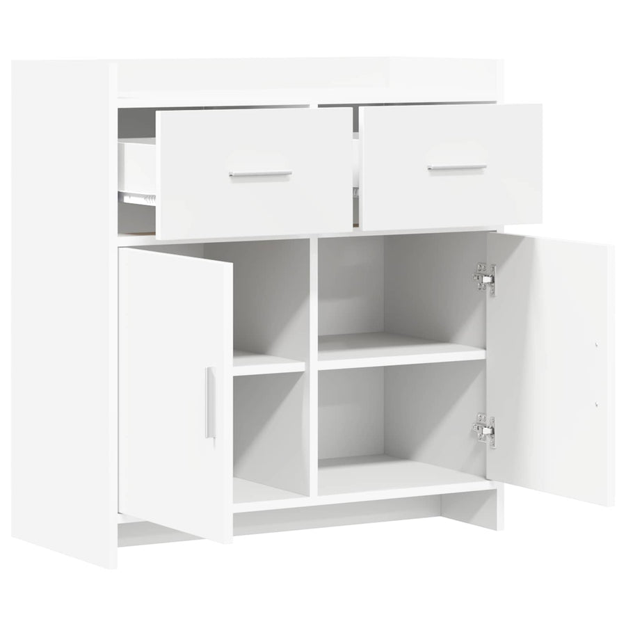Dressoir Wit 75 x 36 x 80 cm Bewerkt hout