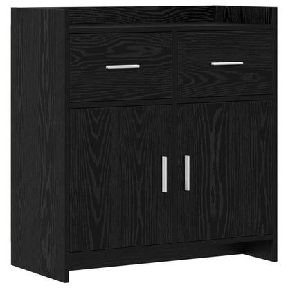 Dressoir Zwart eiken 75 x 36 x 80 cm Bewerkt hout