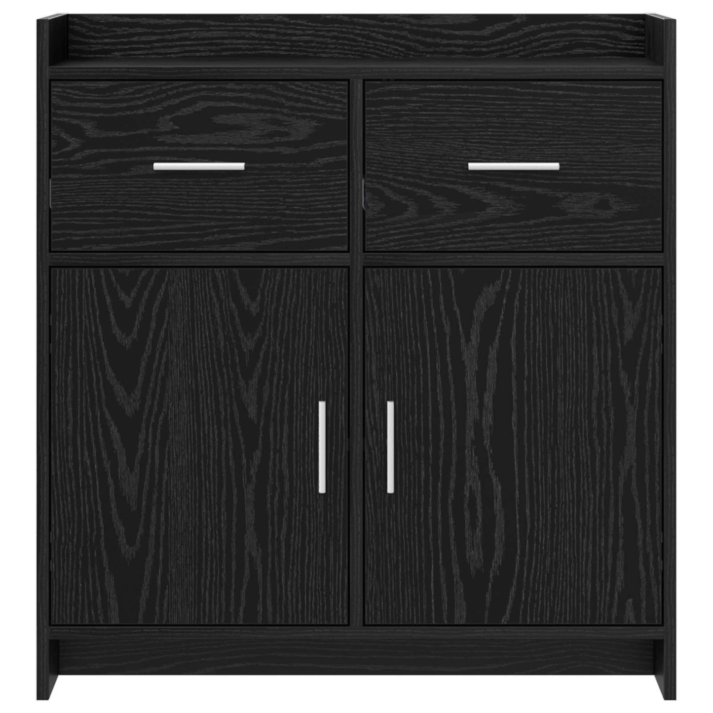 Dressoir Zwart eiken 75 x 36 x 80 cm Bewerkt hout