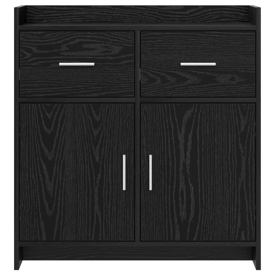 Dressoir Zwart eiken 75 x 36 x 80 cm Bewerkt hout