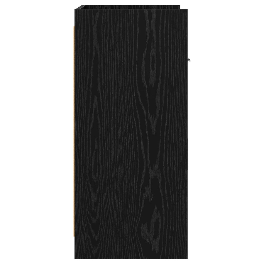 Dressoir Zwart eiken 75 x 36 x 80 cm Bewerkt hout