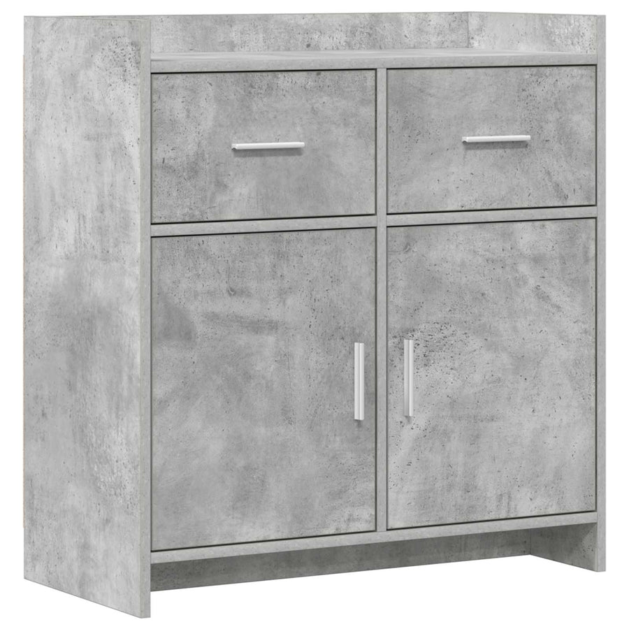 Dressoir Betongrijs 75 x 36 x 80 cm Bewerkt hout