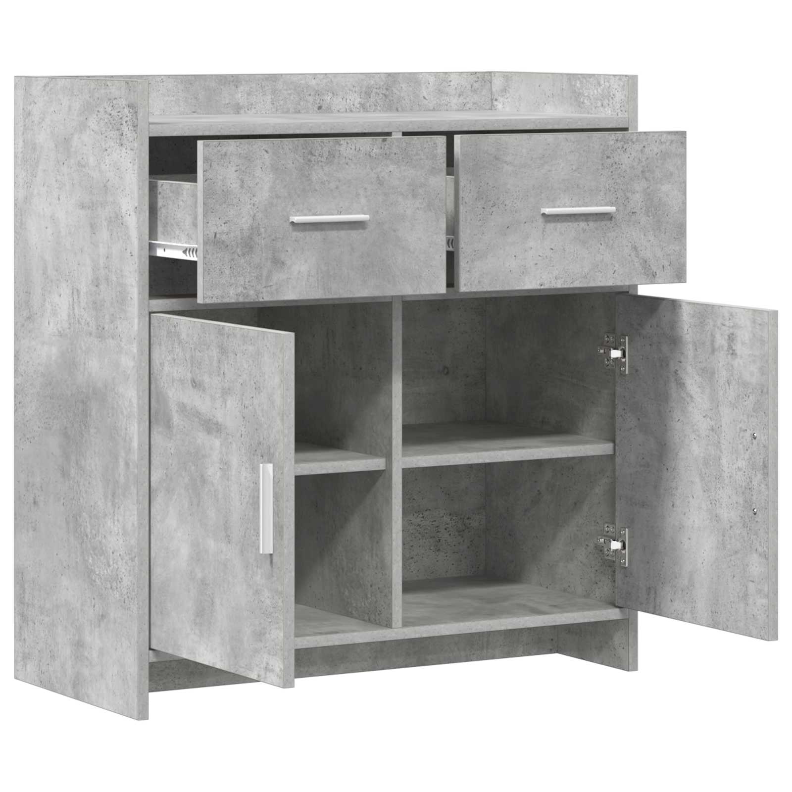 Dressoir Betongrijs 75 x 36 x 80 cm Bewerkt hout