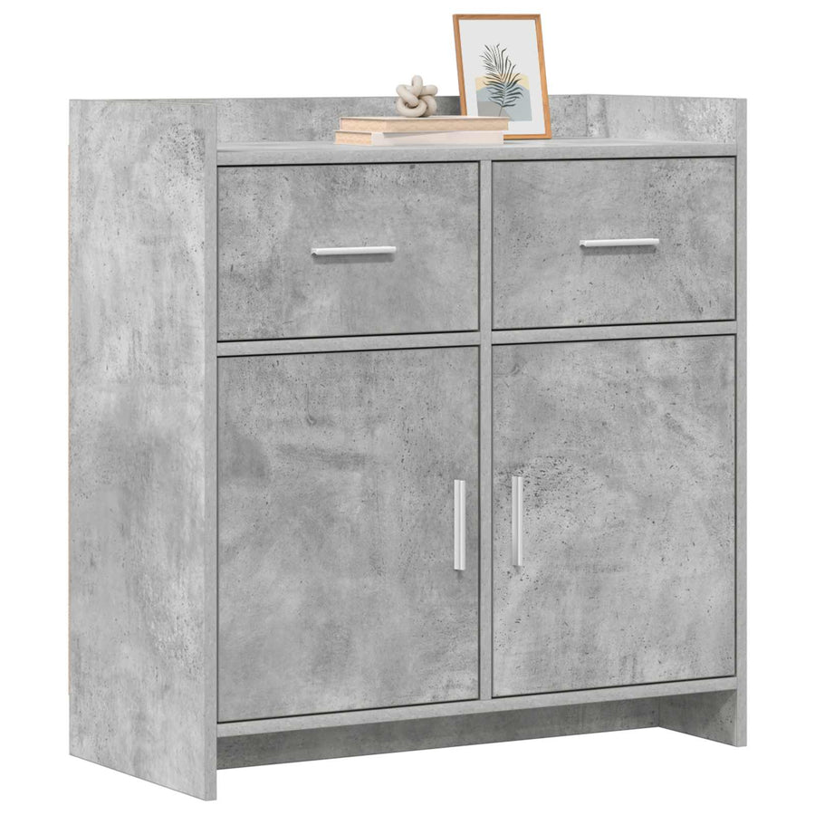 Dressoir Betongrijs 75 x 36 x 80 cm Bewerkt hout