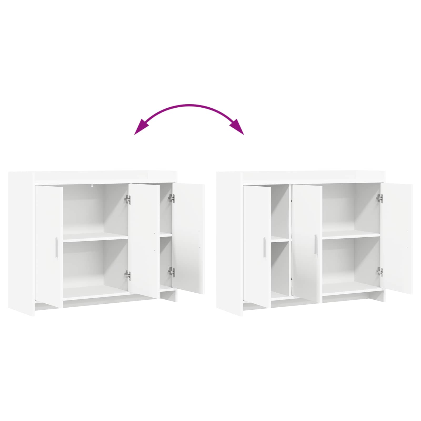 Dressoir Wit 98,5 x 33 x 80 cm Bewerkt hout