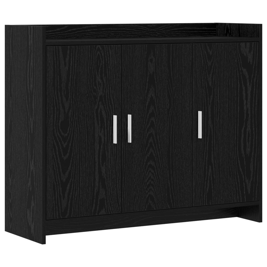 Dressoir Zwart eiken 98,5 x 33 x 80 cm Bewerkt hout