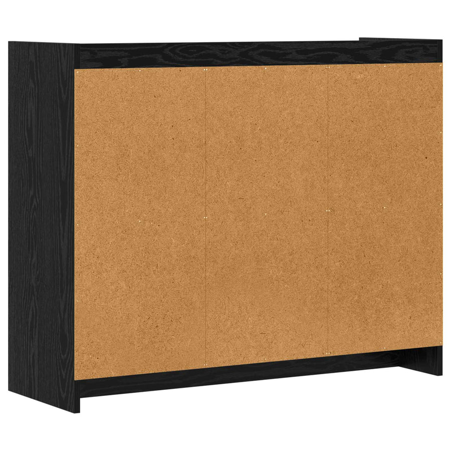 Dressoir Zwart eiken 98,5 x 33 x 80 cm Bewerkt hout