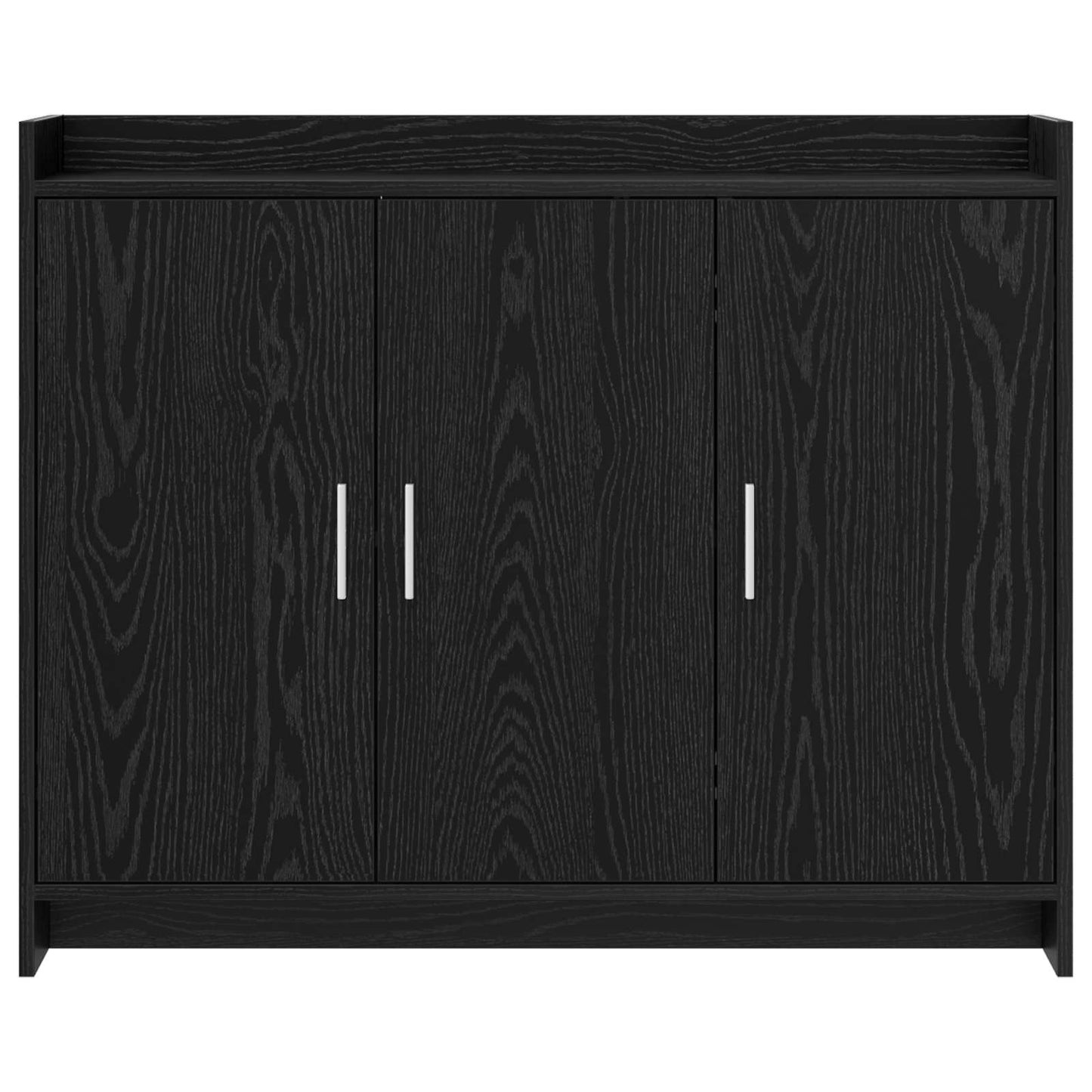 Dressoir Zwart eiken 98,5 x 33 x 80 cm Bewerkt hout
