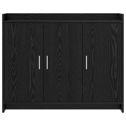 Dressoir Zwart eiken 98,5 x 33 x 80 cm Bewerkt hout