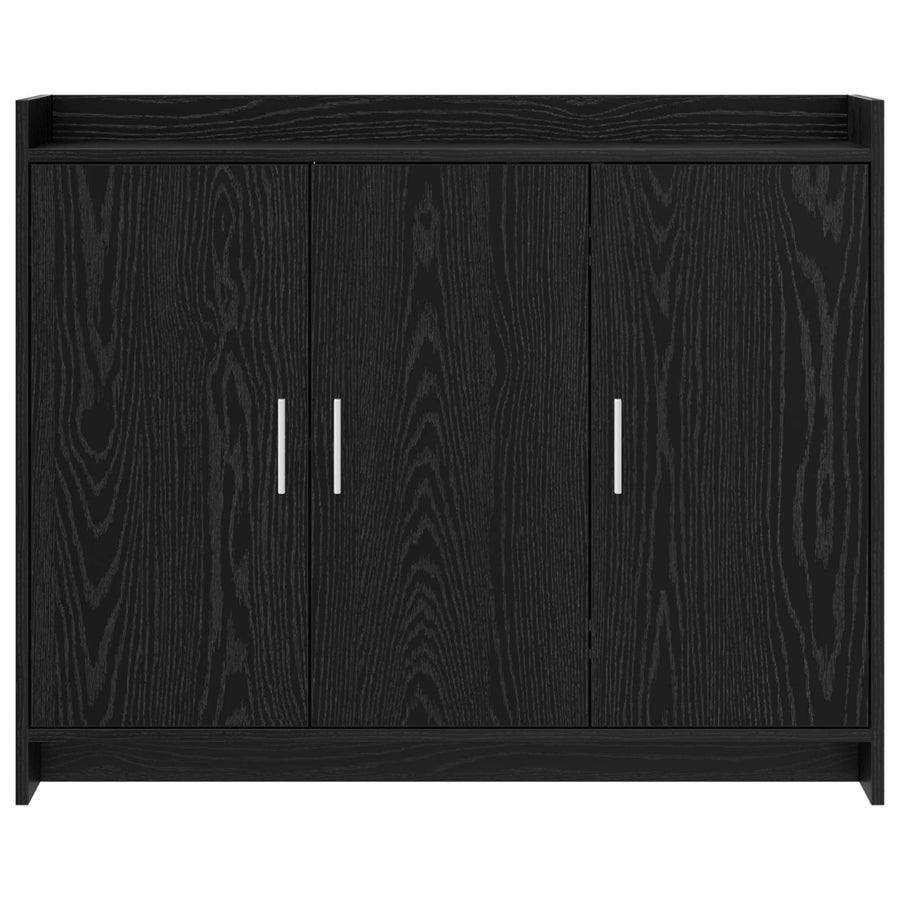 Dressoir Zwart eiken 98,5 x 33 x 80 cm Bewerkt hout