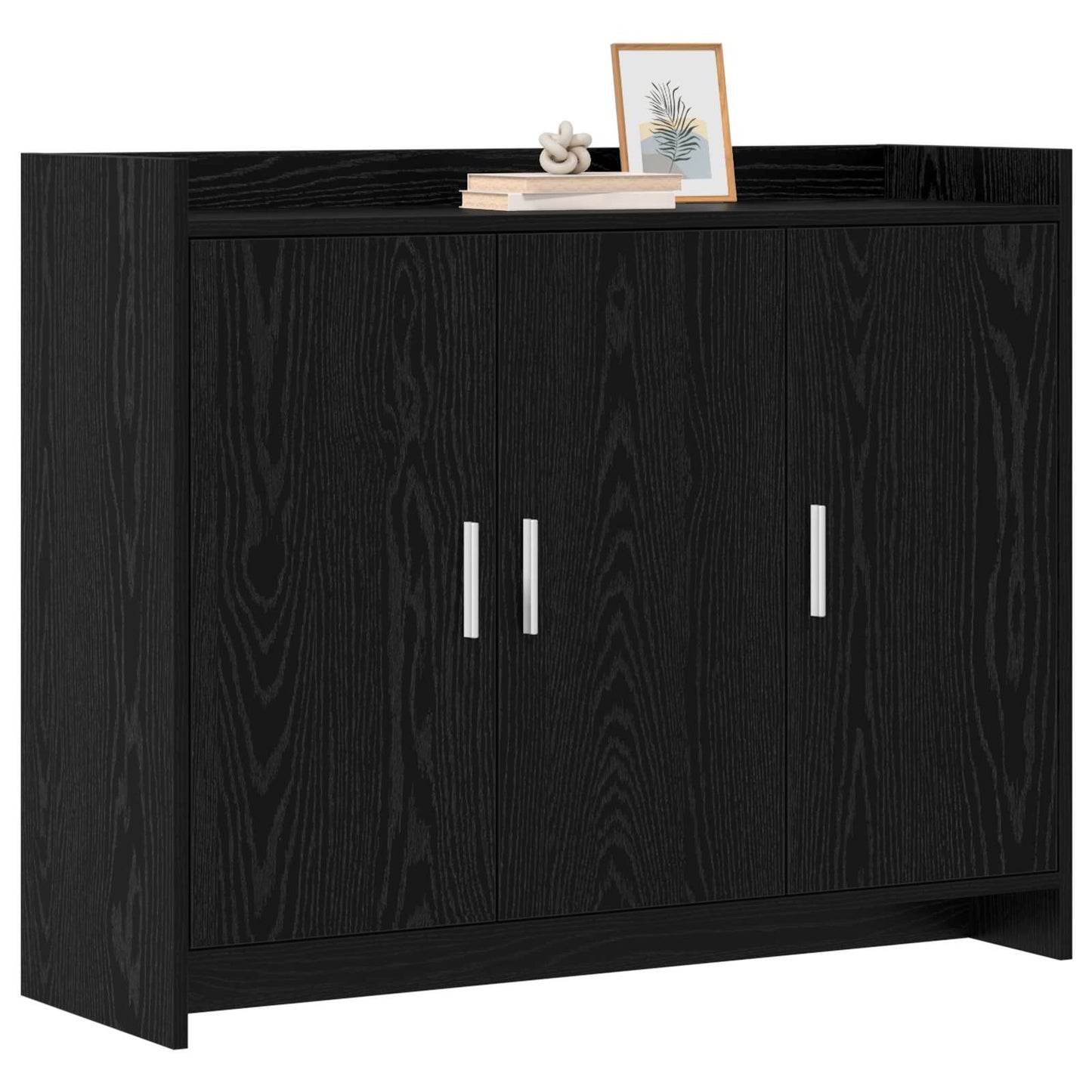 Dressoir Zwart eiken 98,5 x 33 x 80 cm Bewerkt hout